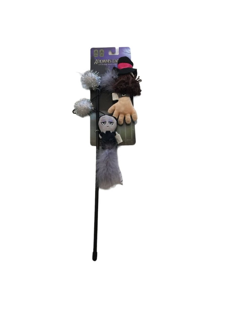 The Addams Family Cat Teaser Wand & Toy Set IT THING WEDNESDAY